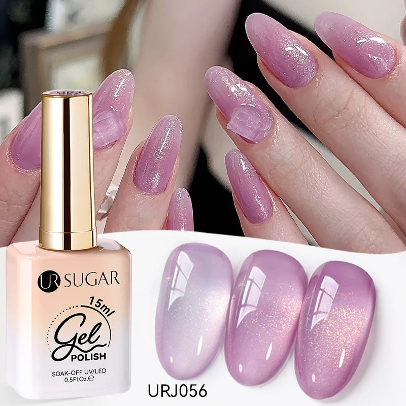 UR SUGAR 15ml Jelly Milky White Translucent Color Gel Polish Semi Permanent UV Gel Nail Art Soak Off Gel Varnish Latest Fashion