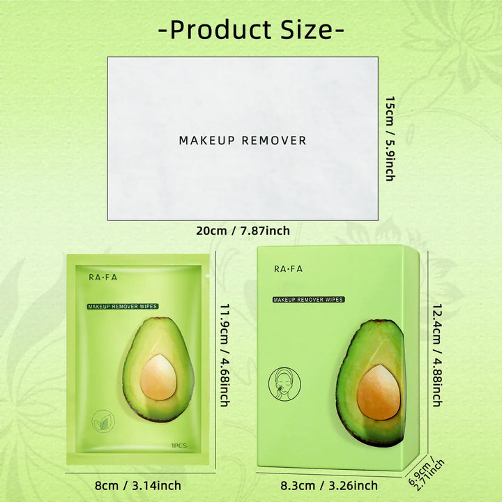 1/2/3 box of avocado makeup remover wipes, gently remove makeup and deeply clean facial skin, individually packaged.