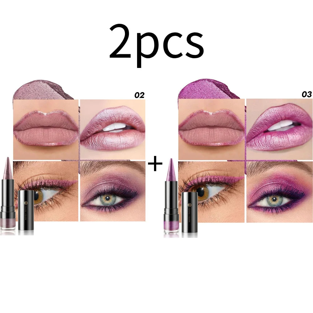 YOUNG VISION 6 Color Matte Pearl Shimmer Dual-Effect Lipstick Waterproof, Non-Transfer Lipstick Cosmetics