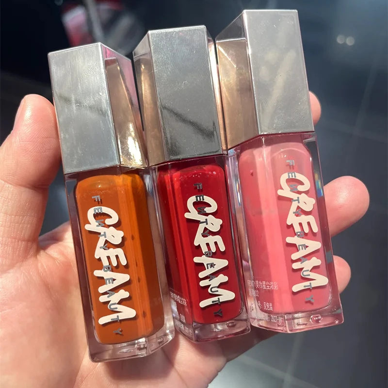 Natural Three-dimensional Contour Modification Matte 3D Bubble Rose Dual Tone High Gloss Flowing Liquid Lip Gloss Moisturizing