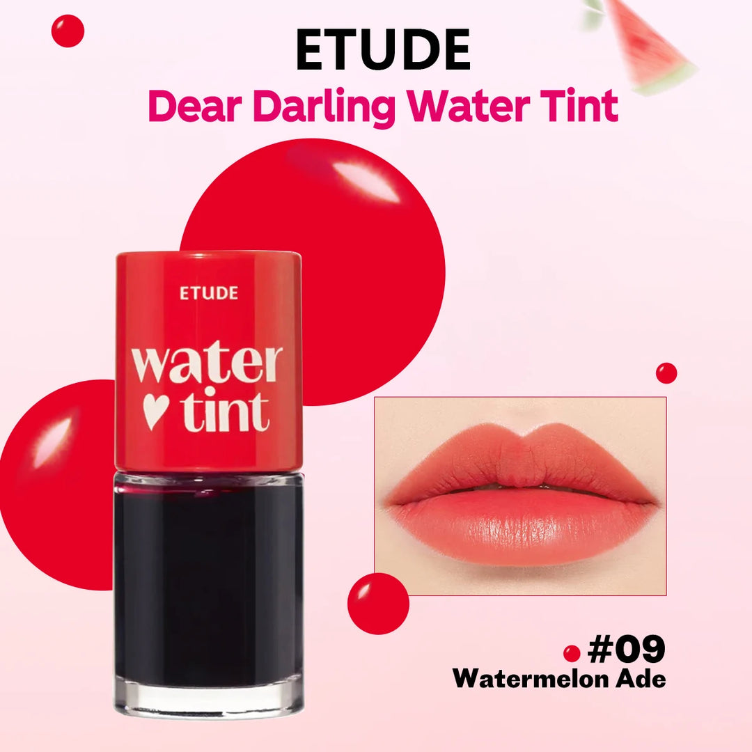 ETUDE Dear Darling Water Tint,Non-Sticky & Breathable,Watercolor-Like Sheer Finish,Brightening Lip Tint,K-Beauty,Korean Makeup