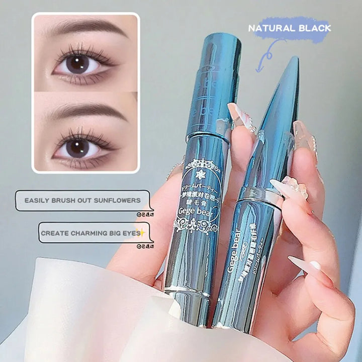 Gege Bear Dream Party Curly Black Sun Flower Mascara Cute Design All Day Long-Wearing Lash-Lengthening Thick Volume Eyelashes