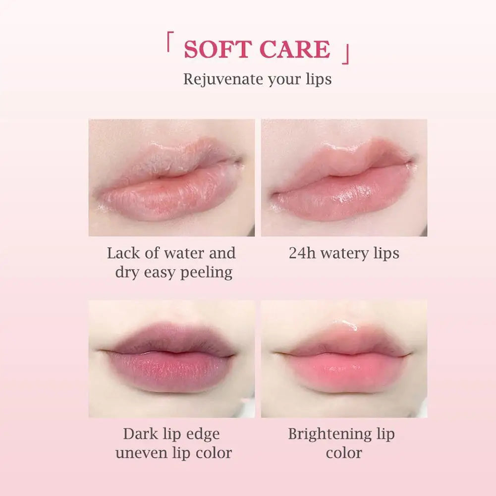 6PCs Natural Fruit Discolored Lip Balm Set Color Changing Moisturizing Lip Tint Long-Lasting Glossy Nourishing Lipstick Lip Care