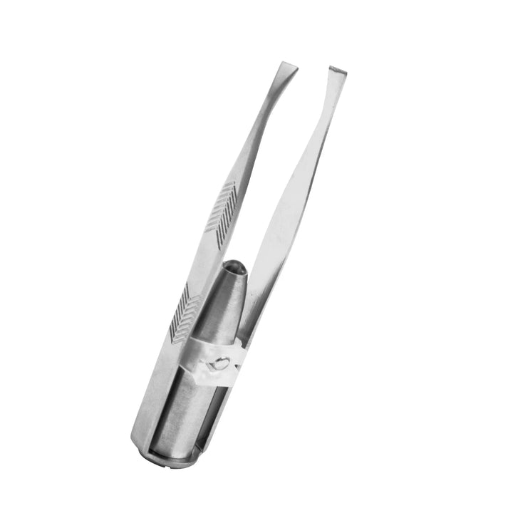 1pc Hot Sales Portable Stainless Steel Button Cell Smart Design Eyebrow Hair Remove Tweezer with LED Light Makeup Tool for women