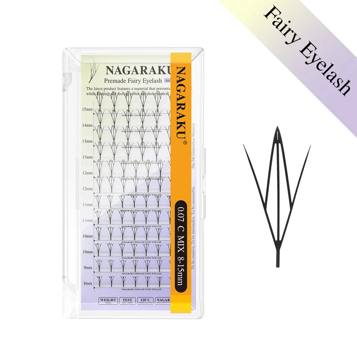 NAGARAKU Premade Spire Eyelash Manga Wing Eyelashes Anime Light Plume Fluttering Eyelash Extensions Comic Spike Wet Set Lashes