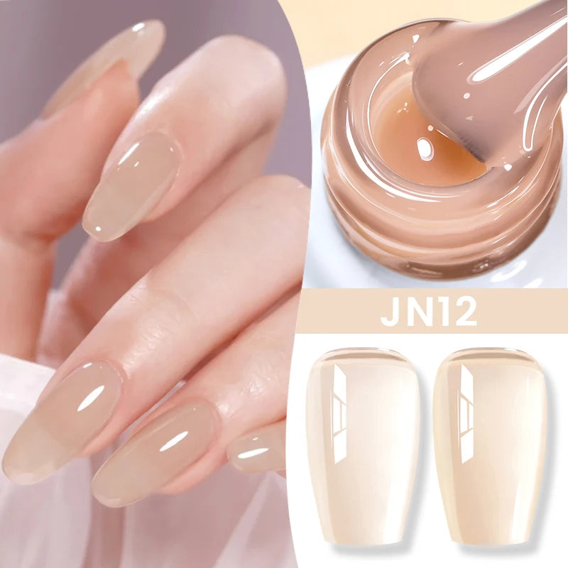 BORN PRETTY 10ml Translucent Jelly Nude Gel Nail Polish Colorful  Varnish Semi Permanent UV LED Nail Art  Manicure Gel