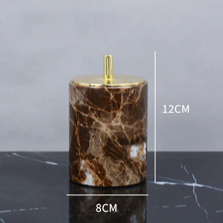 Emperador Dark Natural Marble Bathroom Set Brown Luxury Toothbrush Holder Soap Dish Soap Dispenser Bathroom Accessories