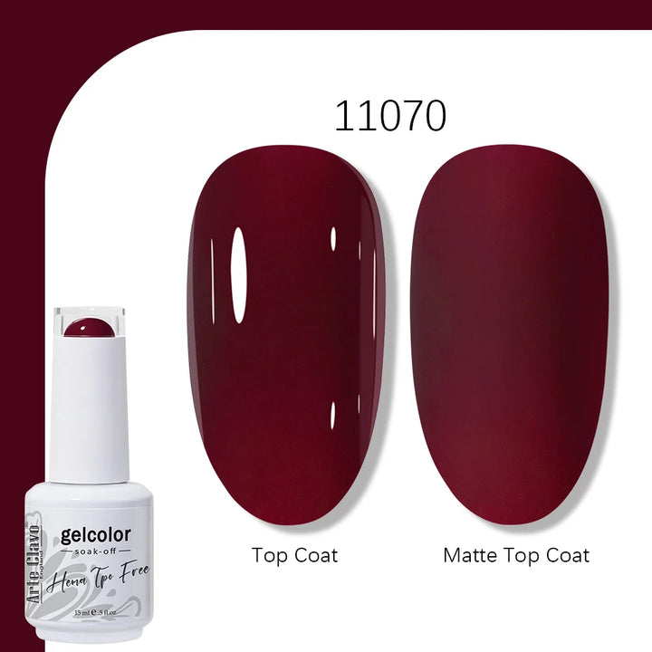 Arte Clavo Solid Color Gel Nail Polish 15ml Soak Off UV LED Gel Semi-Permanent Glitter Polish For Manicure Nail Art Salon Gel