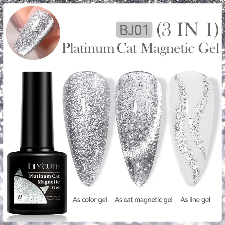 LILYCUTE 7ml 9D Cat Magnetic Gel Nail Polish Iridescent Magnet Semi Permanent Soak Off UV LED Manicure For Nail Art Gel Varnish