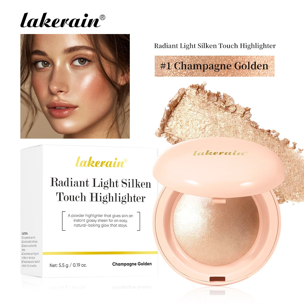 Long-lasting Waterproof Fine Shimmer Highlighter Powder Natural Glossy Effect Brighten Contouring Glitter Modify Face Cosmetics