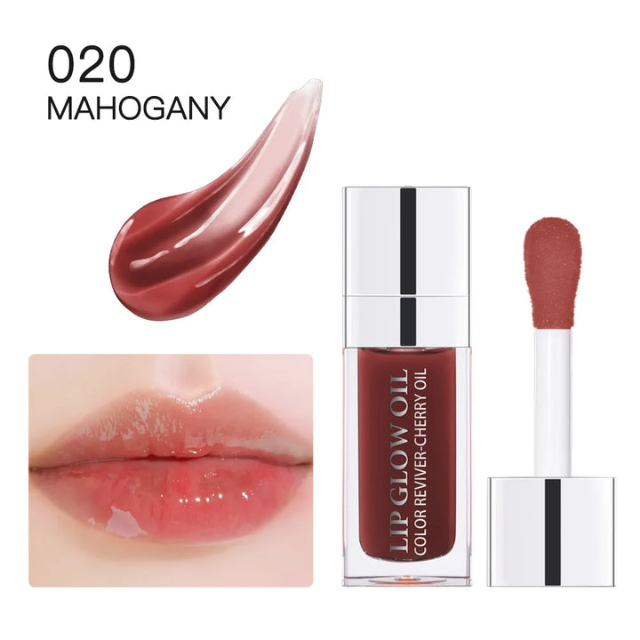 Lip Oil Plumping Lip Gloss Crystal Jelly Moisturizing Makeup Sexy Plump Lip Glow Oil Tinted Lip Plumper