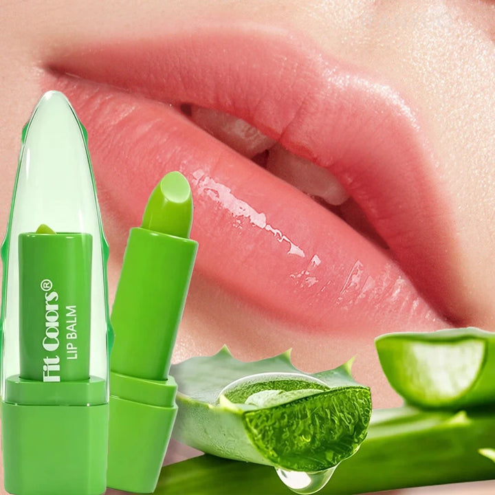 Aloe Vera Gel Lipstick Warming-Changing Waterproof Jelly Lip Balm Moisturizing Nourishing Lipstick Hydration Lips Care Cosmetics