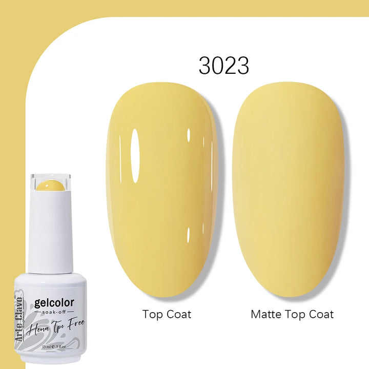 Arte Clavo Solid Color Gel Nail Polish 15ml Soak Off UV LED Gel Semi-Permanent Glitter Polish For Manicure Nail Art Salon Gel