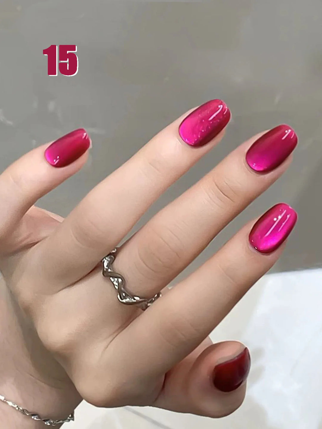 12ML 1-21PCS Autumn Nails Red through half the Sky Cat Eye Nail Glue Halloween New Whitening Glass Bead Cat Eye Nail Polish