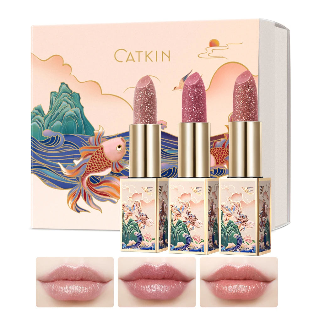 CATKIN Moonlight Lip Balm 3PCS SET Glossier with Nutritious Formulation for Instant Shine, Colour Changing Lip Balm