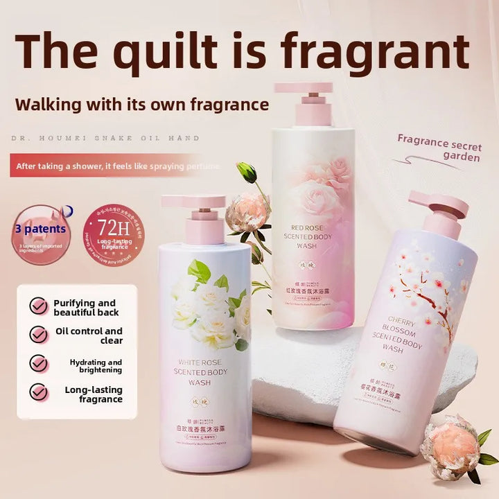 White Rose Red Rose Cherry Blossom Fragrance Body Wash 800ml Cleansing Oil Control Moisturizing Shower Gel