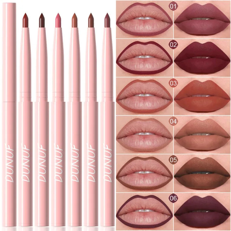 12color Velvet Matte Lip Liner for Easy Coloring Lip Makeup Nude Red Brown Tint Lipliner Soft Smooth Lasting Lipliner Crayon Set