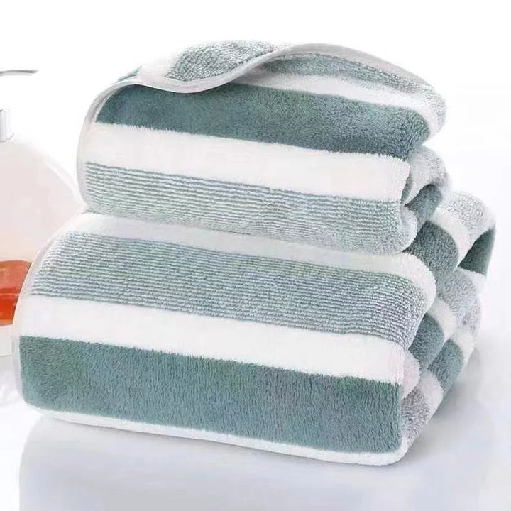 4pcs Striped Bath Towel Set Absorbent & Quick-drying Showering Towels Super Soft & Skin-friendly Bathing Towel For Home Bathroom