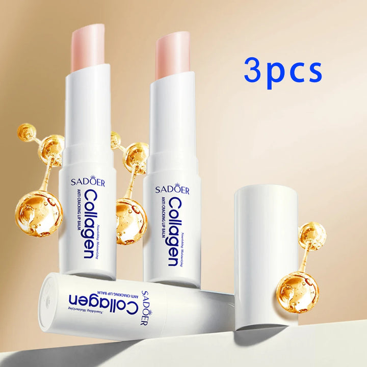1/3/5PCS Collagen Lip Balm Moisturizing Anti-Cracking, Brightening & Repairing Lip Care with Nourishing Hydration ﻿