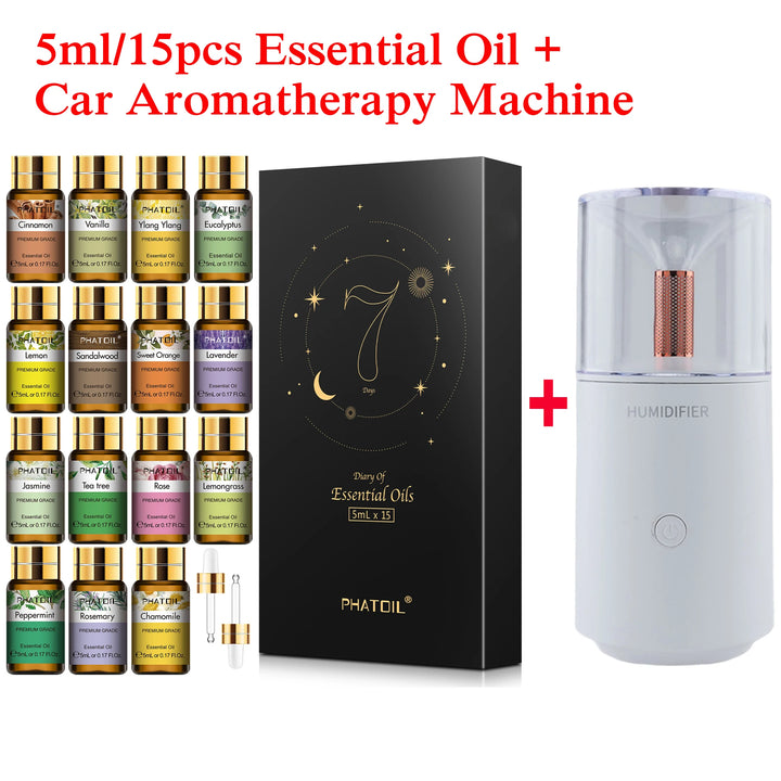 PHATOIL 15pcs Essential Oils Set for Diffuser Humidifier Candles Making-5ml Lavender Vanilla Peppermint Rosemary Aroma Oil