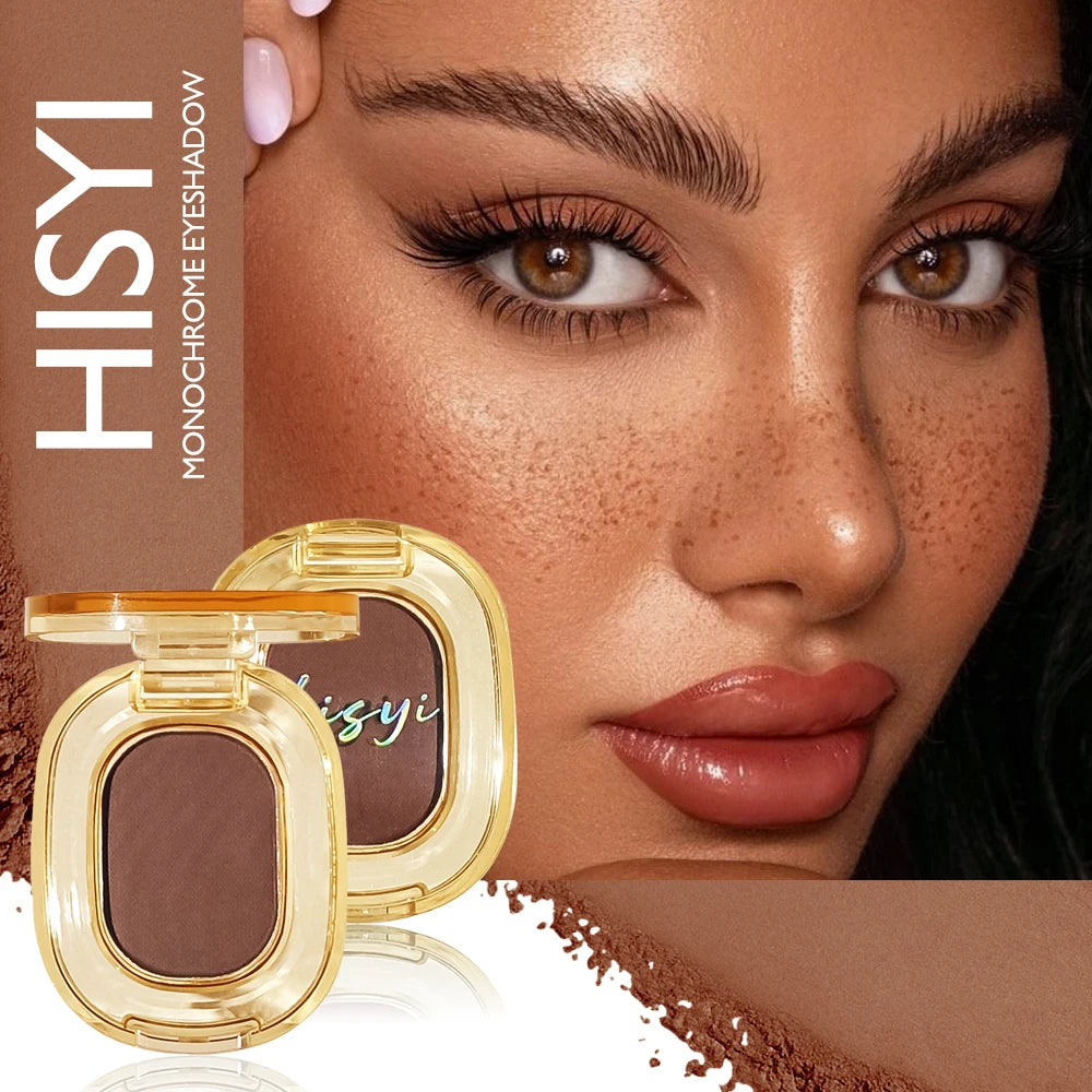 Matte Single Eyeshadow — Brown for Eye Brightening & Face Conceal, Long-Lasting Waterproof, Easy Blend Multi-Look, Xmas & Winter