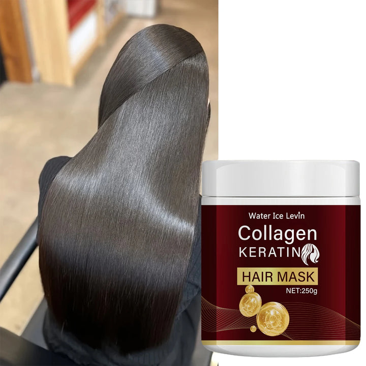 Collagen Keratin Hair Mask, Deeply Nourishes Dry and Damaged Hair, Enhances Elasticity—Rich in Moroccan Argan Oil, Deeply Moisturizes and Softens