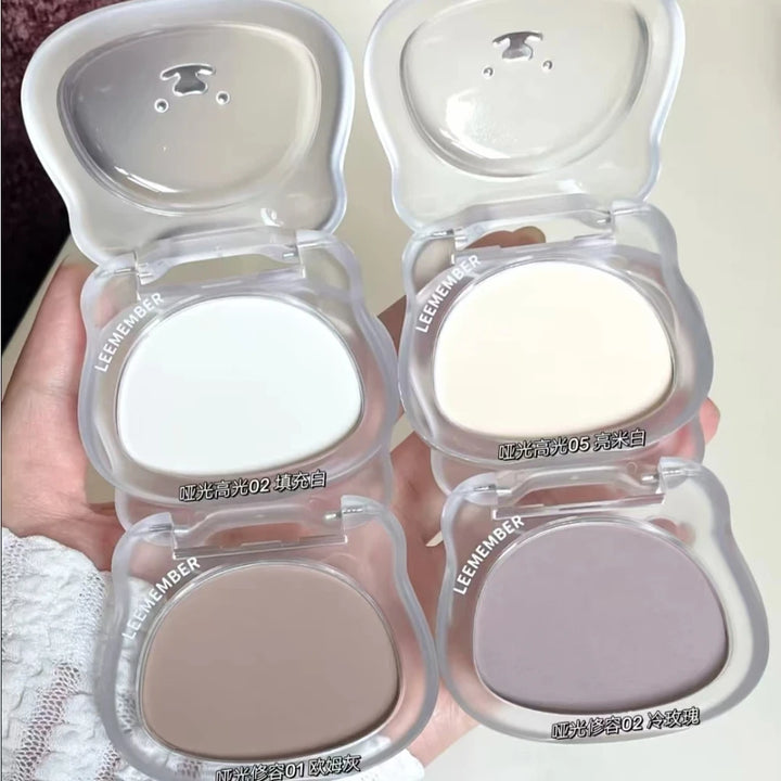 LEEMEMBER Contour Highlighter Powder Matte Fine Powder Long Lasting Waterproof Oil Control Natural Face Bronzer Brighten Makeup