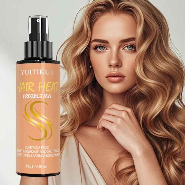 Silky Hair Spray Silk Care Heat Protection Spray, a heat styling product that can polish, smooth, and manage curly hair.