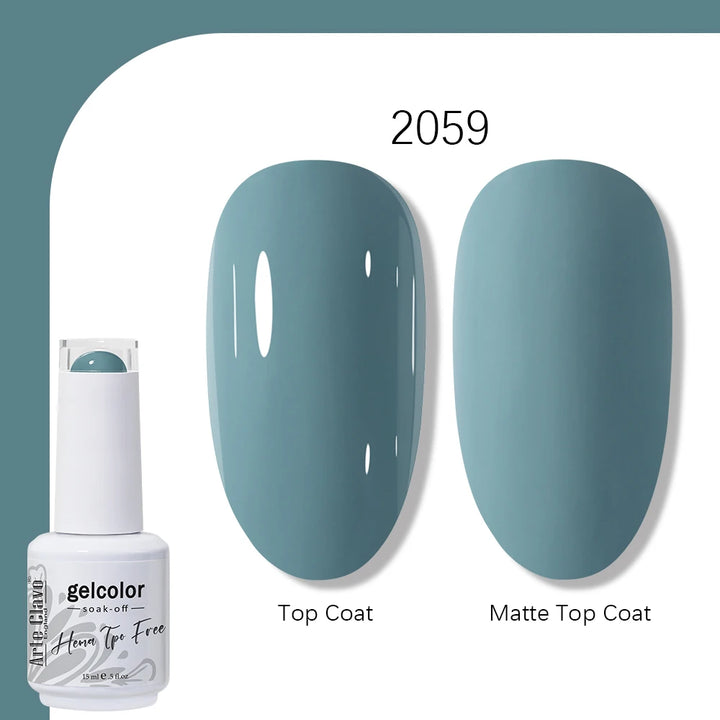 Arte Clavo Solid Color Gel Nail Polish 15ml Soak Off UV LED Gel Semi-Permanent Glitter Polish For Manicure Nail Art Salon Gel