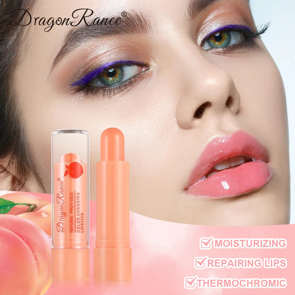 Moisturizing Peach Orange Color Changing Lipstick Long Lasting Nutritious Lip Balm Temperature Change Lip Stain Tint Cosmetics