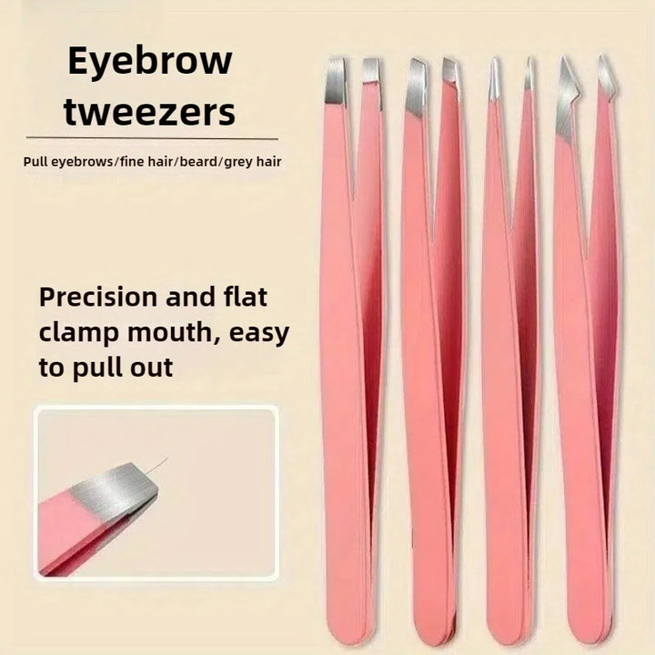 1/4pcs Stainless Steel Eyebrow Tweezers for Eyebrow Shaping, Blackhead Removal,Professional Grooming Tool for Women