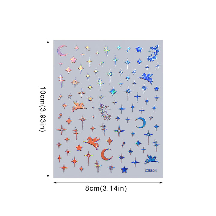 4/6Sheet/Kit Holographic Rainbow Love Heart Nail Sticker 3D Laser Heart Nail Decal Self-Adhesive Love Heart Manicure Slider &*&