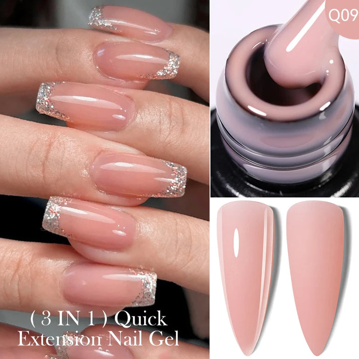 LILYCUTE 15ML Quick Extension Gel Nail Polish Nude Milk White Color Finger Prolong Acrylic Crystal Construction Hard Gel Varnish