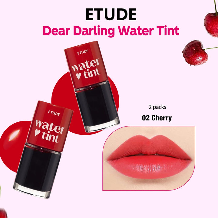 ETUDE Dear Darling Water Tint,Non-Sticky & Breathable,Watercolor-Like Sheer Finish,Brightening Lip Tint,K-Beauty,Korean Makeup