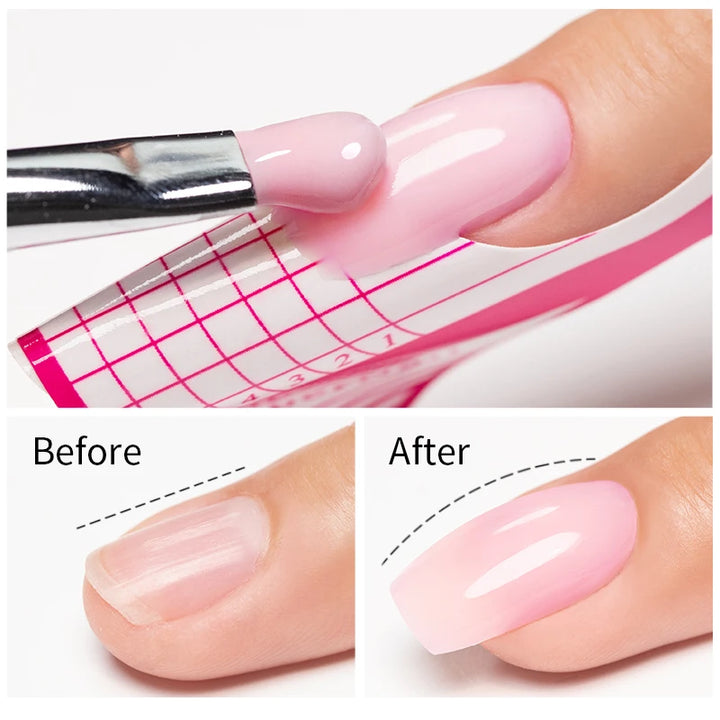 15ml Extension Gel Nail Polish Hard Jelly Build Nail Gum Clear Nude Natural Color French Soak Off UV Construction Gel