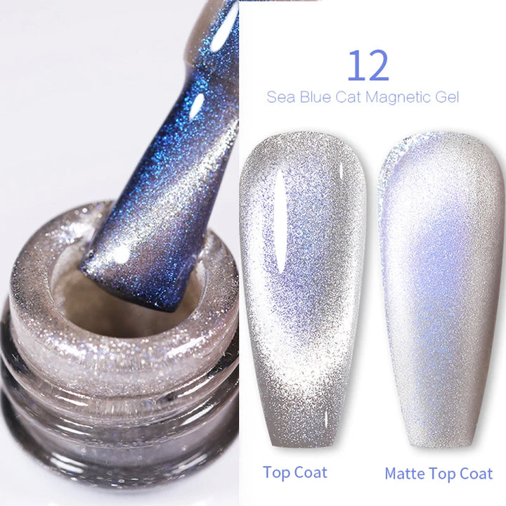 BORN PRETTY Sparkling Glass Bead Cat Magnetic Gel Nail Polish Flash White Spar Red Color Semi Permanent Soak Off UV Gel Varnish