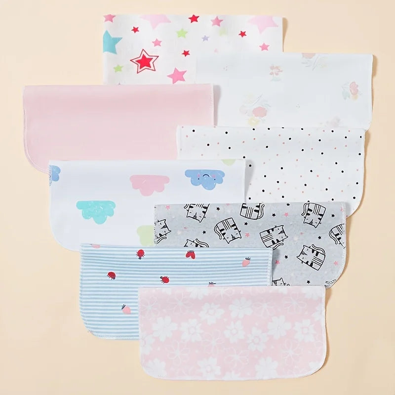 8pcs/pack Baby Washcloths,Bathing Feeding Towels,Baby Wipes Cloths,Square Towels,Toddler Face Towels