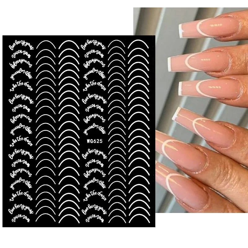 Nail Art Stickers Water Decals Eyes Stripe Nail Art Decorations for Manicure Accessories Press on Nails Foil Stickers and Decals