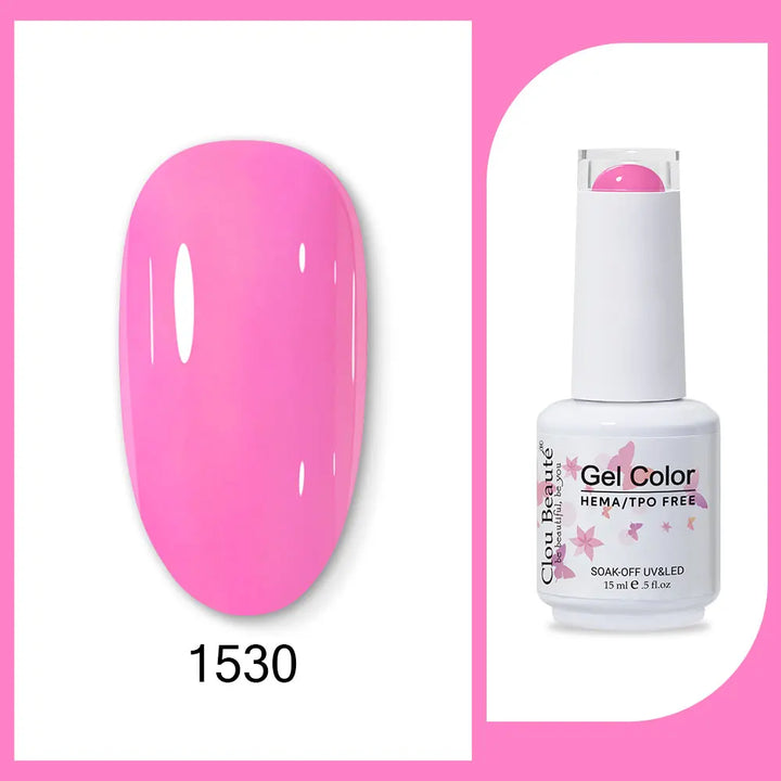 Clou Beaute 15ml Red Black White Green Neon Gel Nail Polish Base Top Coat Velvet Top 400 Colors Semi Permanent Gel Nail Varnish