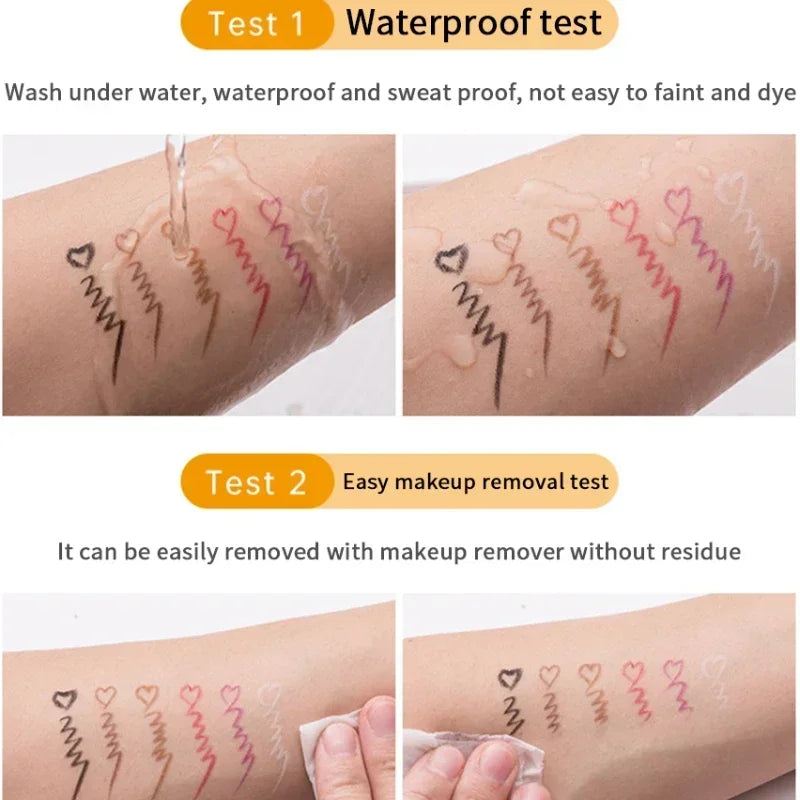 Waterproof Eyeliner Pen White Black Brown Long Lasting Quick-drying Pencil Not Blooming Liquid Eyeliner Gel Eyes Makeup Cosmetic