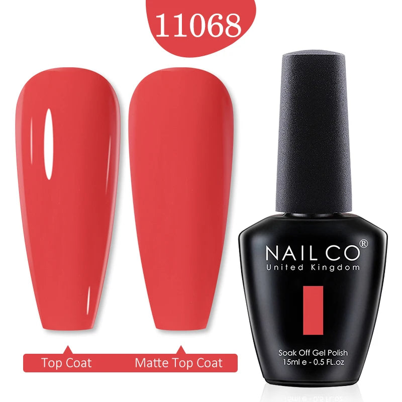 NAILCO Red Colors Series 15ML Nail Gel Polish Nail Supplies Semi Permanent For Nail Art Manicure Soak Off LED UV Hybrid Varnish