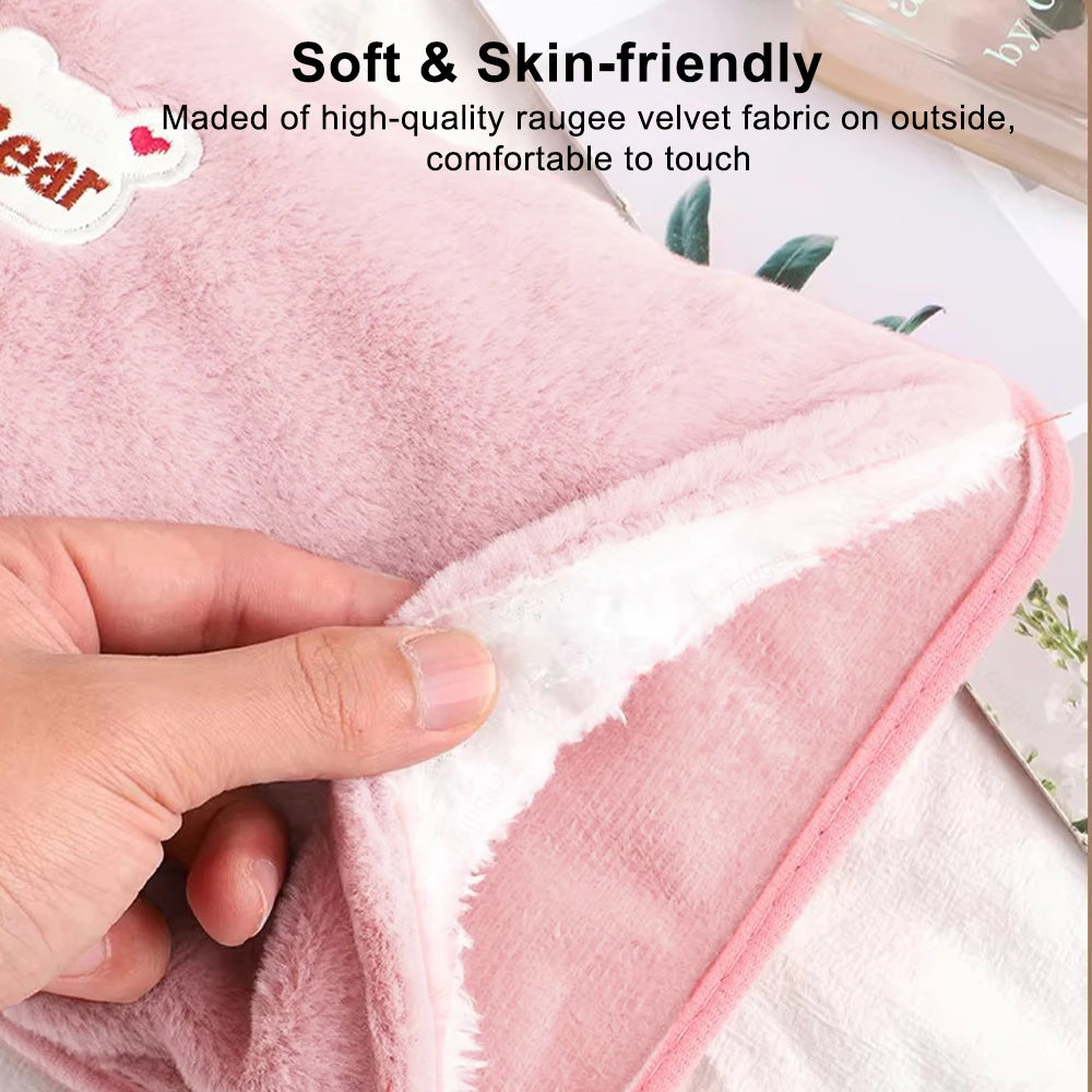 Electric Hot Water Bag Soft Winter Rechargeable Hot Compress Heating Pad Portable Hand Warmer Bag Reusable Hot Water Bottle