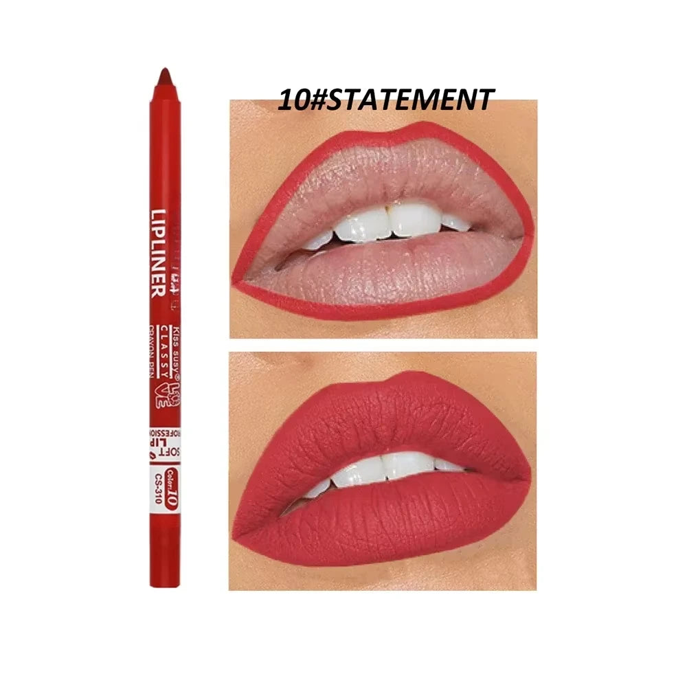 20 Color Matte Lipliner Pencil Waterproof Natural Red Brown Pro Lip Liner Makeup Lips Contour High pigment Lipstick Cosemetic