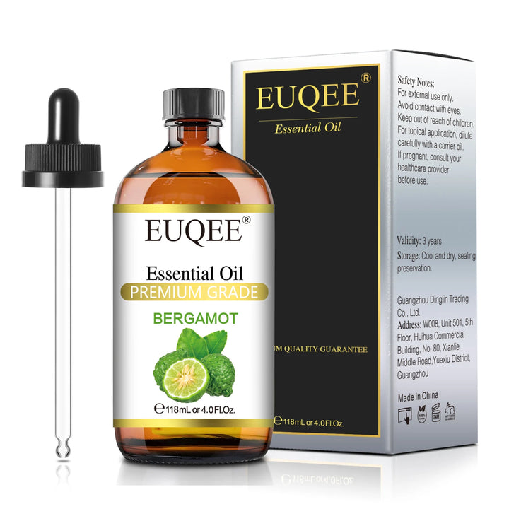 EUQEE 118ML Lavender Jasmine Eucalyptus Vanilla Peppermint Essential Oils with Glass Dropper For Humidifier Candle Making
