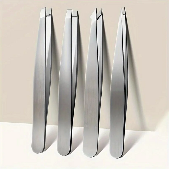 1/4 pcs Professional Eyebrow Tweezers Set Silvery and Rose Golden Eyebrow Forceps Beauty Tool Set For Facial Hair Inward Growing