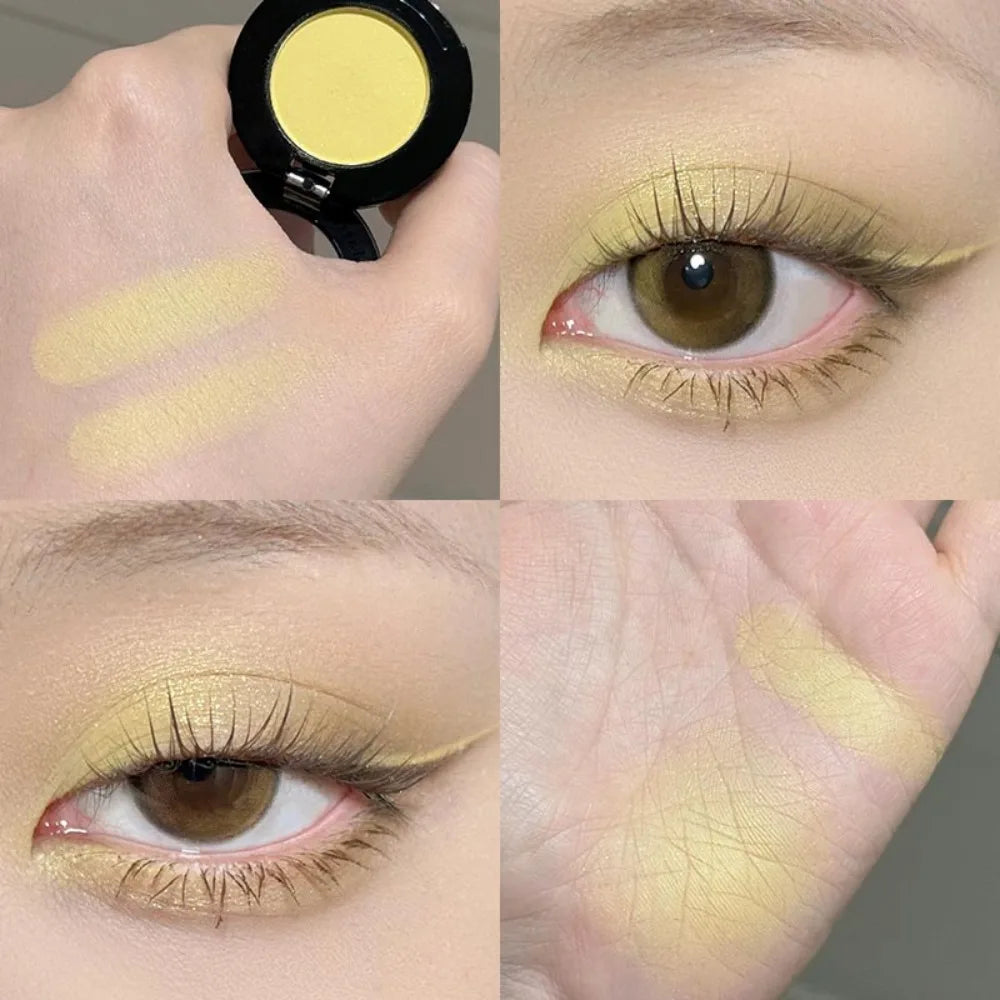Eyeshadow Illuminator Matte White Highlighter Brighten Palette Lasting Shimmer Glitter Highly Pigmented Monochrome Eyes Makeup