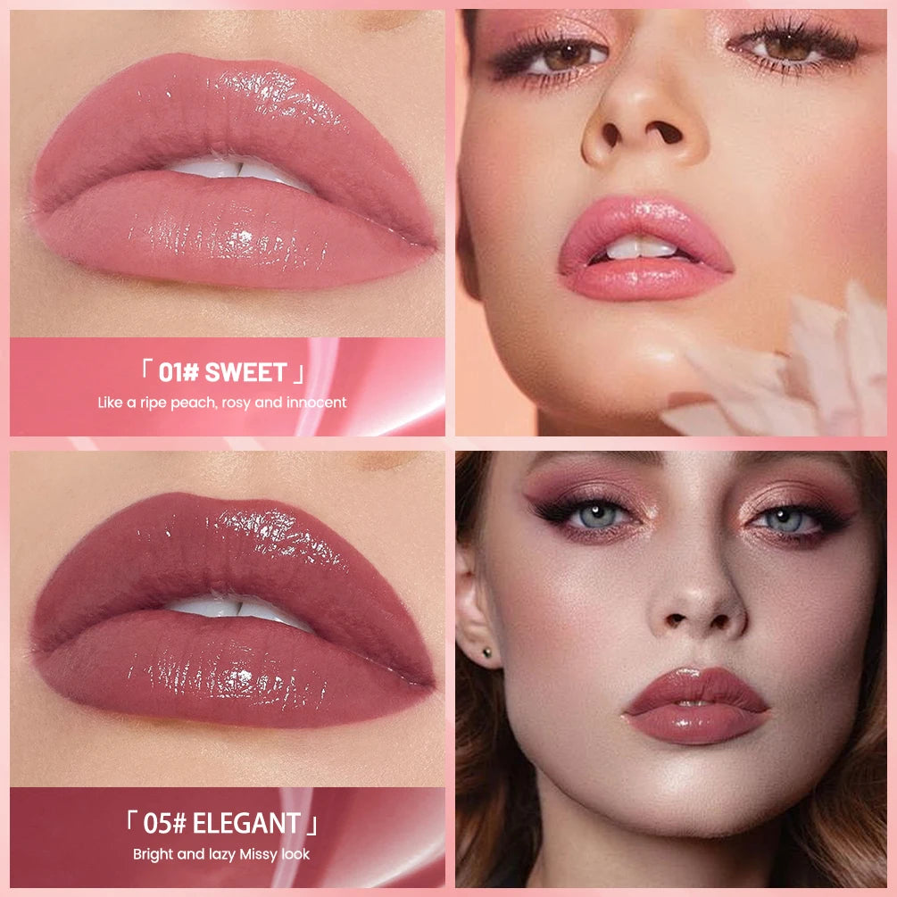 QIBEST 8 Color Watery Lip Gloss Waterproof Long Lasting Mirror Lip Glaze Moisturizing Liquid Lipstick Tint Women Makeup Cosmetic