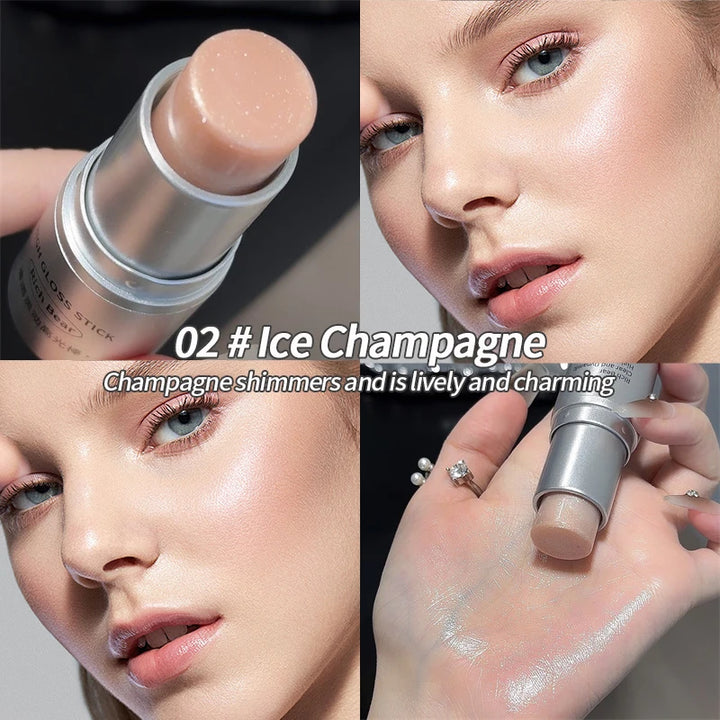 Wet and shiny! Highlighter stick brightens the eyes and contours the eyes with pearlescent silkworms to create a natural and thr