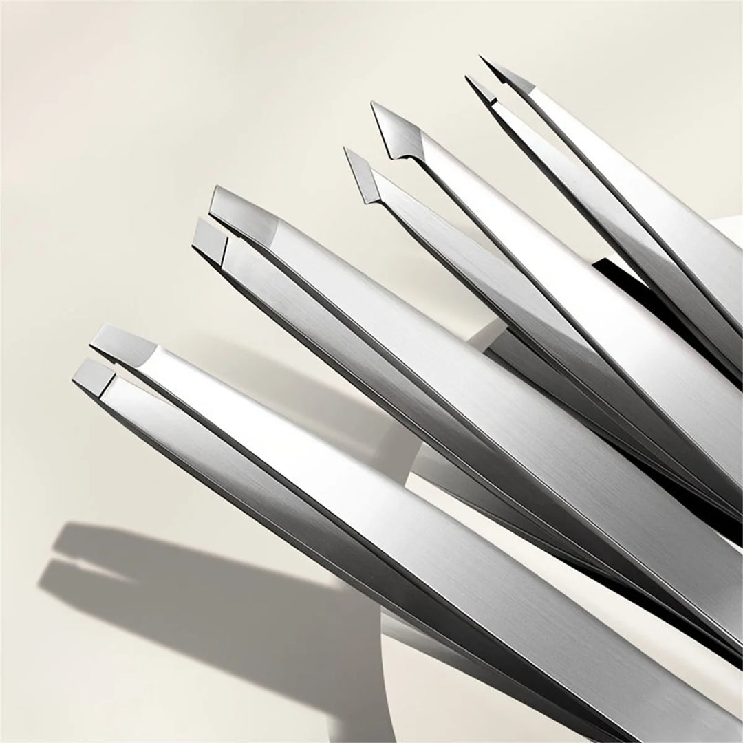 1/4 pcs Professional Eyebrow Tweezers Set Silvery and Rose Golden Eyebrow Forceps Beauty Tool Set For Facial Hair Inward Growing