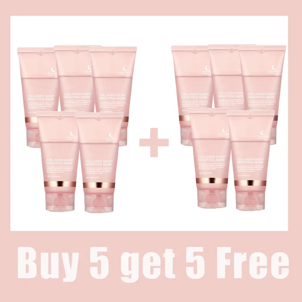 Collagen Peel-off Mask Night Wrapping Facial Mask Deeply Moisturizing Hydrating Firming Skin Facial Mask Daily Face Skin Care